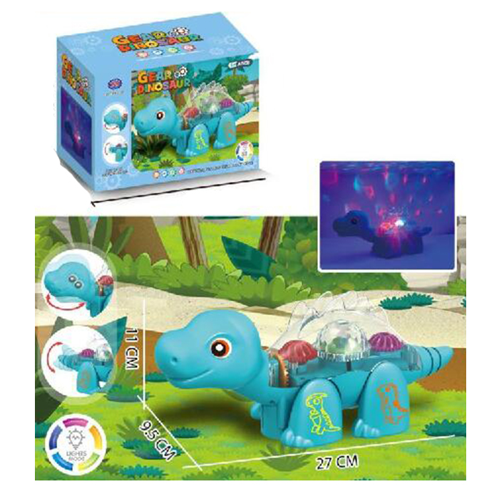 Динозавр NR617-207 (48шт) 27см, музика, світло, їздить, шестерні, рухливі деталі, на бат-ці, в кор-ц