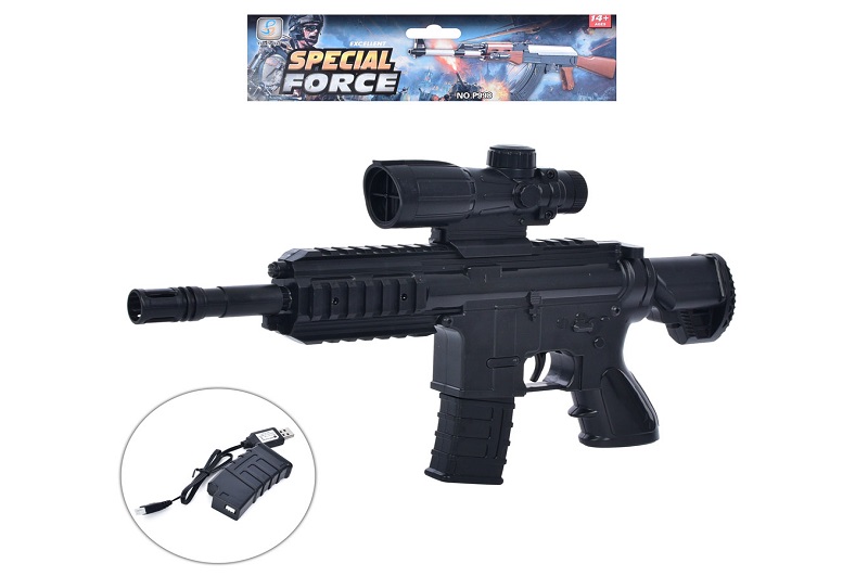 Автомат 01-1 (8шт)37см, стріляє водяними та пластиковими кул,акум,USB зарядне, в пакеті 41-22-3см