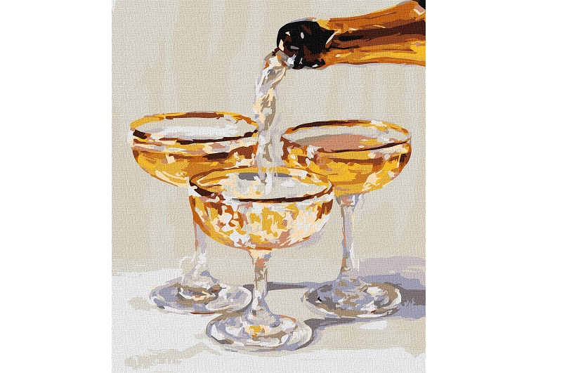 Картина по номерах Мить для трьох з фарбами металік" 30х40см  KHO5746"