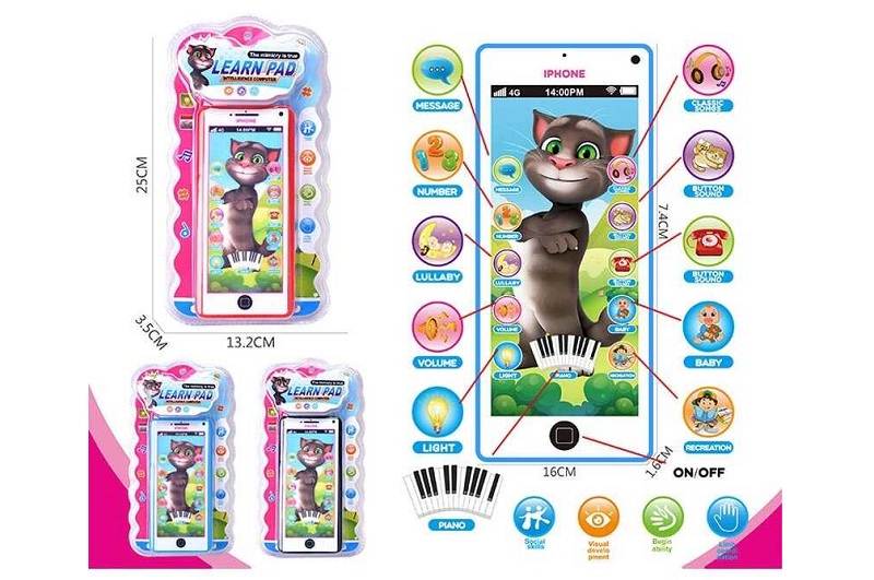 Телефон 678-9-2 A (288/2) герой, сенсорні кнопки, озвуч. англ. мовою, звуки, підсвічування, від бата