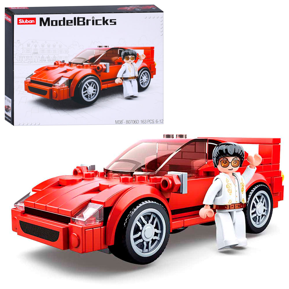 Конструктор SLUBAN M38-B0706D (60шт) машинка, фiгурка, 163 деталі, в кор-ці, 23,5-19-4,5см