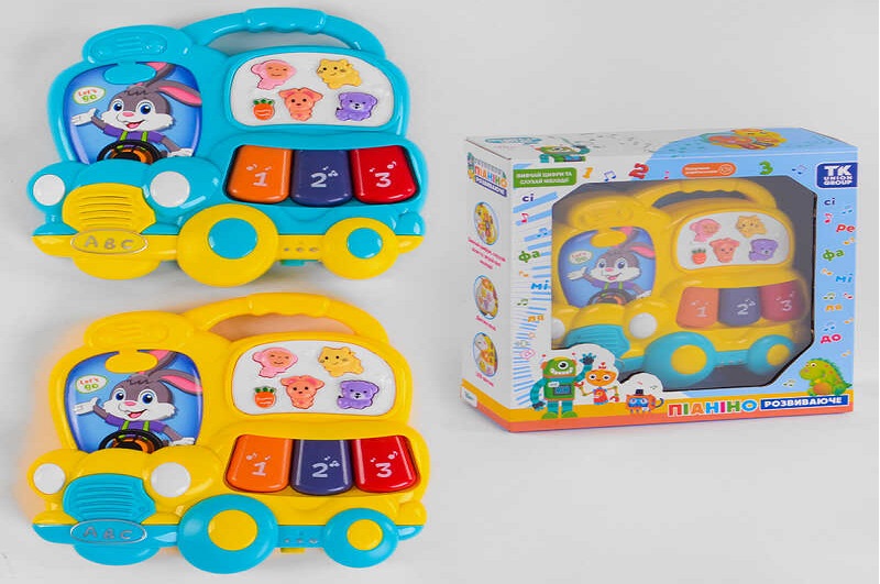 Піаніно 36541 (120/2) ТК Group", УКР. МОВА, "Автобус", 2 види, підсвітка, вивч. цифр, мелодії, пісн"