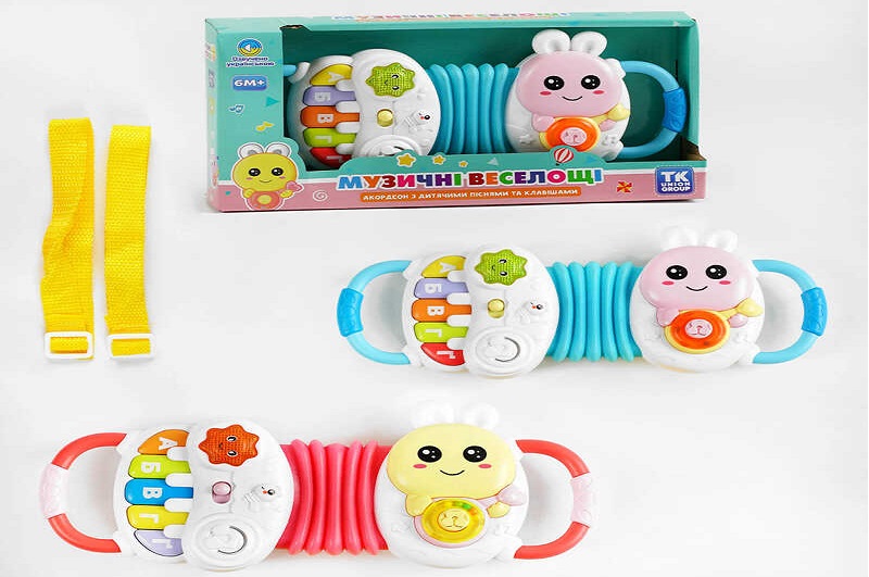 Акордеон “Музичні веселощі” TK 60228 (60/2) TK Group", 2 кольори, УКР. МОВА, пісні, літери, мелодії"