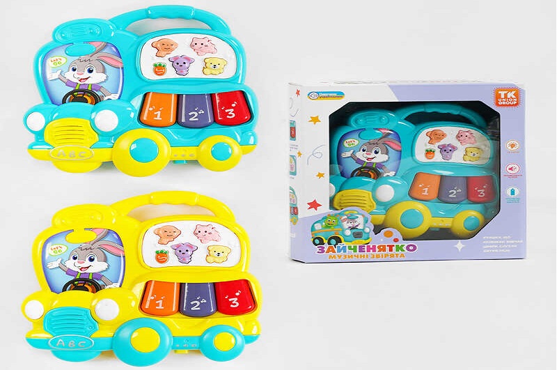 Піаніно “Зайченятко” TK 27045 (120) TK Group", УКР. МОВА, підсвічування, міні-ігри, пісні, в коробц"