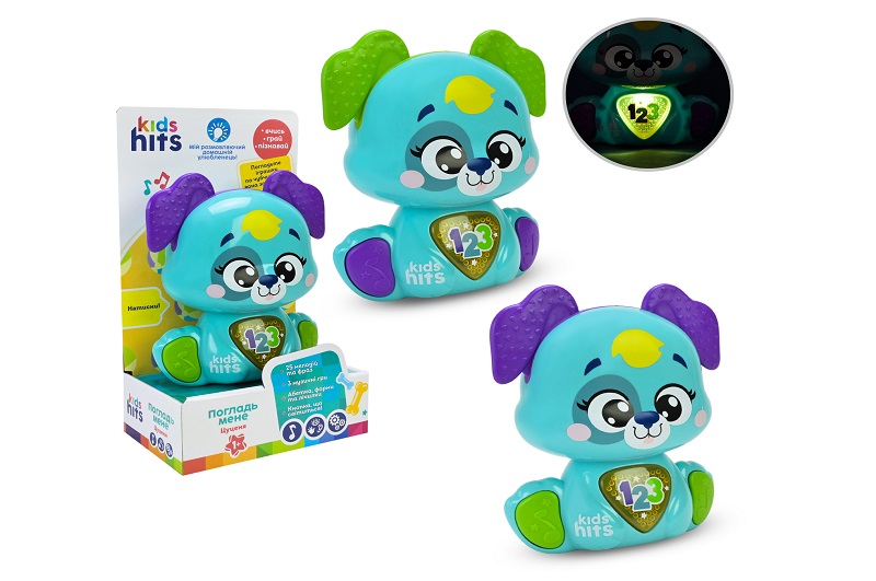 Муз розв.Чарівні звірята Kids Hits арт. KH19/002 (24шт)Цуценя"звук, світло, 2 кольори, короб. 13*8*"