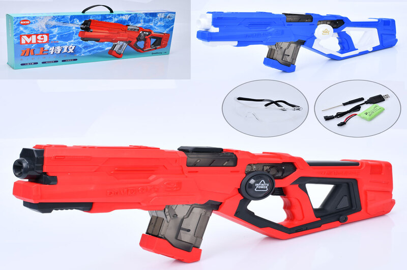 Водяний автомат M9 (18шт) 61см, акум, окуляри, USBзарядне, 2 кольори, в кор-ці, 65-27-8,5см