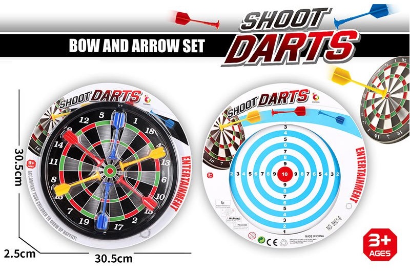 Дартс арт. 8801-9 (144шт/2)  2 гри, 6 дротиків на магніті слюда 30,5*30,5*2,5 см