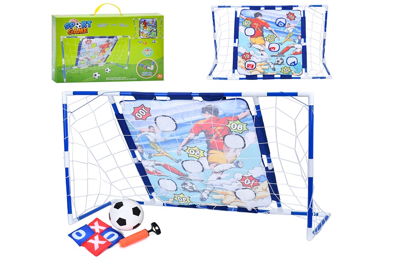 Футбольні ворота MR 1390 (8шт) сітка, накладка для навчання влучності70-60см, м'яч, мішечок для міта