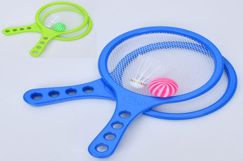 Ракетка MR 1209 (72шт) дитяча 2шт, 32см, м'ячик, воланчик, пакет, 25-41-4,5см