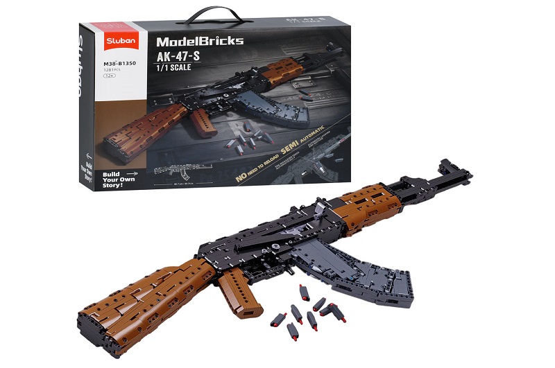 Конструктор SLUBAN M38-B1350 (6шт) зброя, автомат, 33,74см, 1:1, 1281дет, в кор-ці, 45-33-12,5см