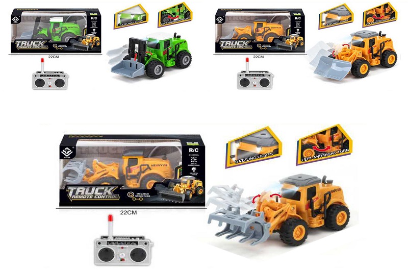 Бульдозер 6182BGM (18шт)  р/к, будтехніка, від 15,5см, світло, рухливі деталі, гумові колеса, 3 види