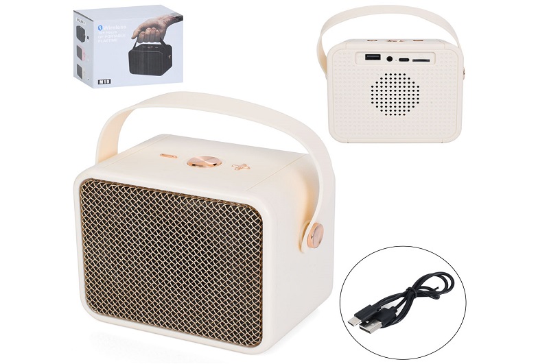 Колонка INT 0042 (10шт) 12-10-8см, Bluetooth, USBвх, AUX, TFслот, акум, USBзарядне, коротка ручка, в