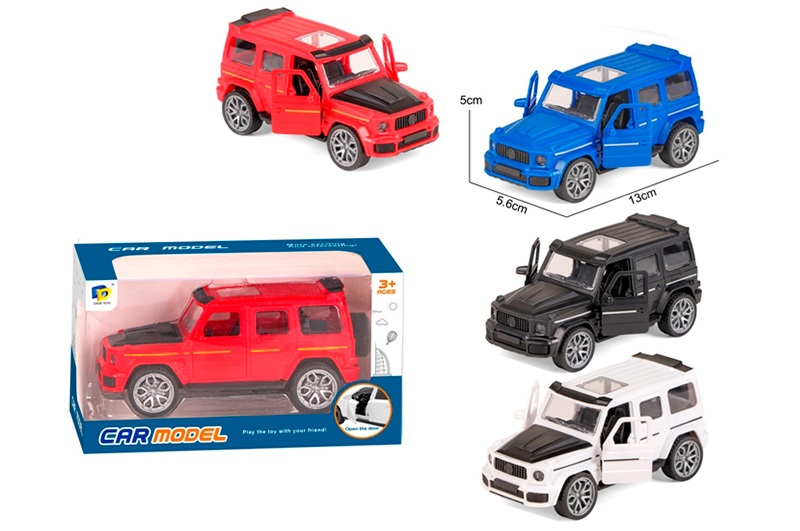 Джип DD2820B (72шт) інерція, 13см, відчиняються двері, гумові колеса, 4 кольори, в кор-ці, 15-8,5-7с