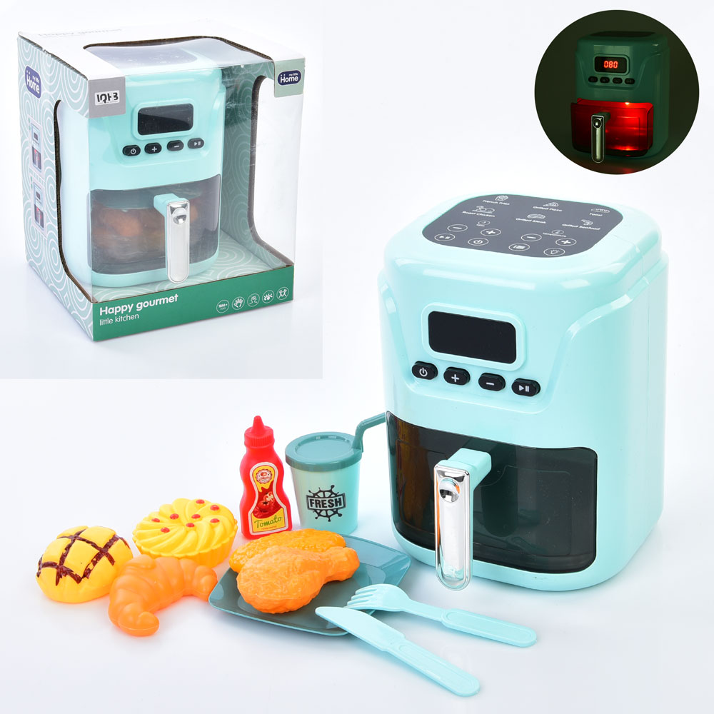 Побутова техніка A1012-2 (24шт) мультіварка/аерогриль, 19см, звук, світло, ел.табло,посуд, продукти,