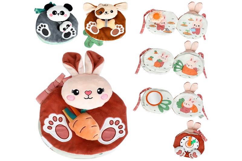 Підвіска м'яка HB 0107 ABC (24шт) 16-14-8см, годинник-тріскачка, пискавка, шуршить, дзеркало, зав'яз