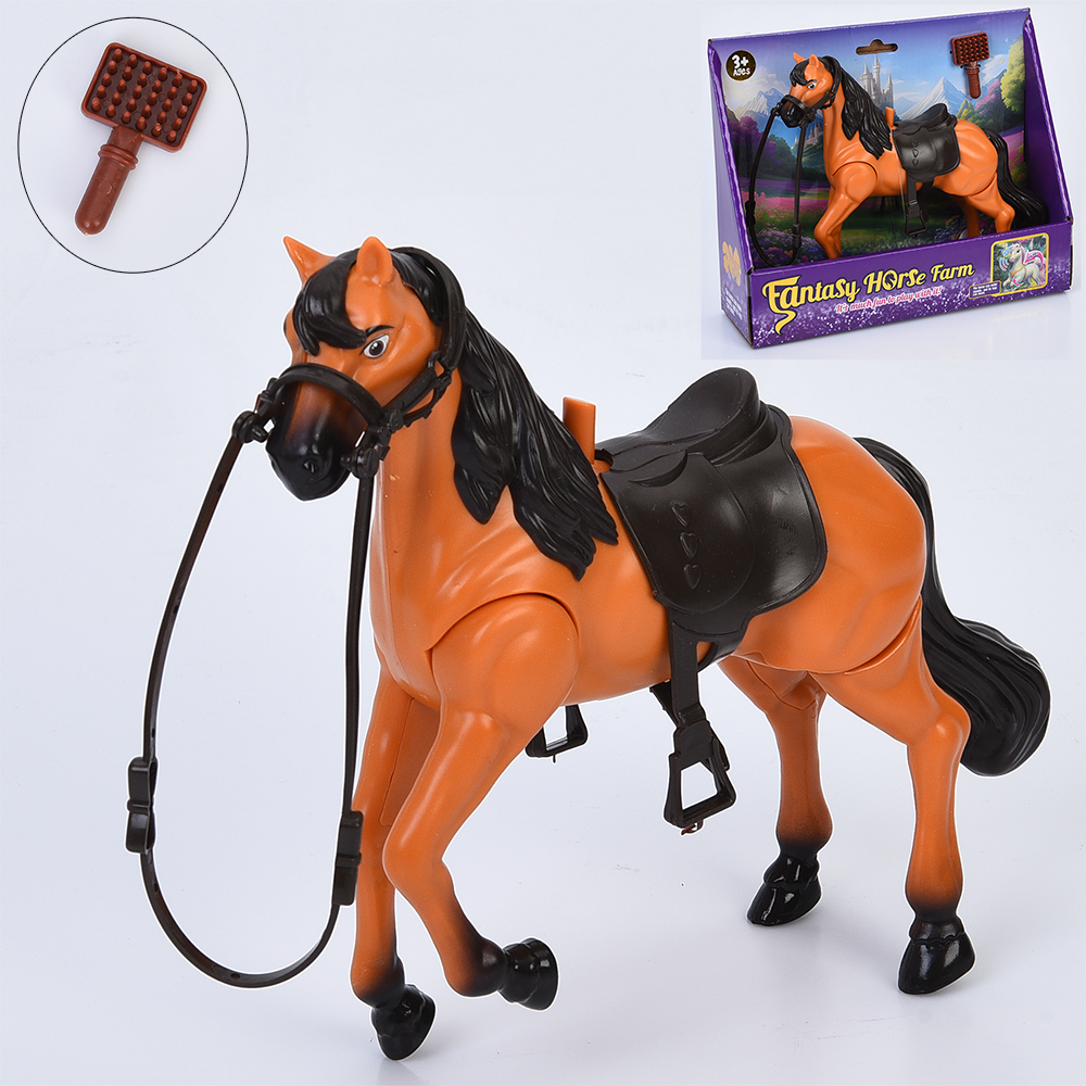 Конячка 3212A (48шт) 18см, звук, рухливі ноги та хвіст (механіч), гребінець, бат(табл), в кор-ці, 23