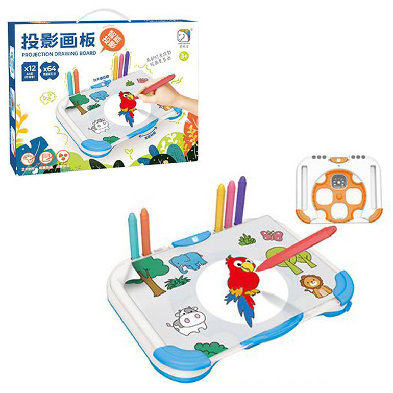 Проектор SD806 (24шт) 33-26см,світло(реагує на бумагу), бумага, фломастери 6шт, слайди, 2 кольори, н