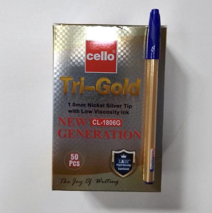 Ручка кулькова Cello Tri-GOLD CL-1806G Синя(50) УПАК50шт
