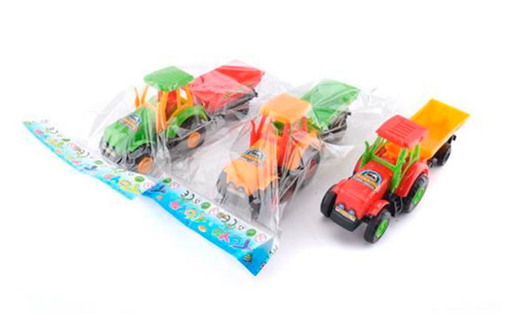 Трактор DS480-3 (144шт) з причепом, 22см, заводний, 3 кольори, у пакеті, 16-26-7см