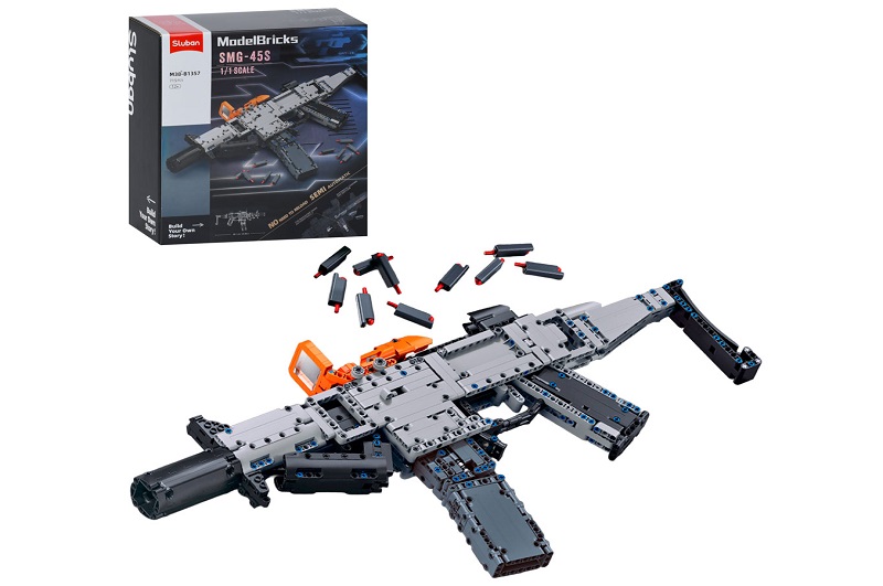 Конструктор SLUBAN M38-B1357 (6шт) зброя, автомат, 60,1см, 1:1, 715дет, в кор-ці, 30-33-14,5см