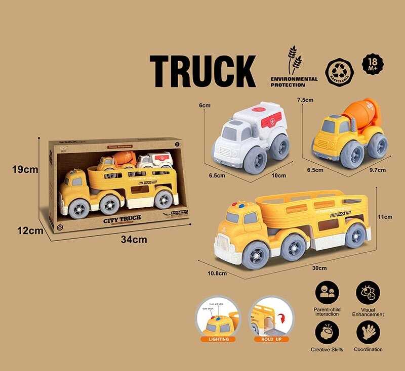 Трейлер 921-14 (36/2) підсвічування, кумедні звуки, мелодії, звуки транспорту, довжина 30 см, 2 спец