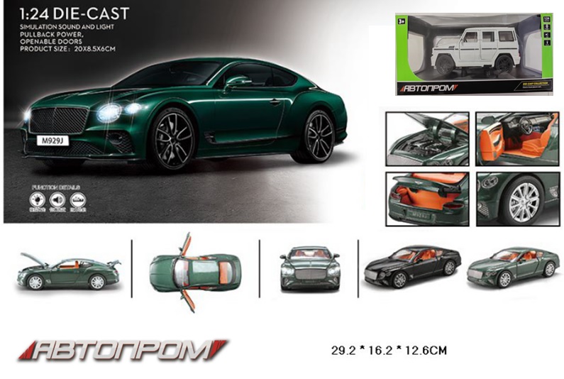 Машина мет. АВТОПРОМ арт. AP7715 (12шт) 1:24,3 кольори, батар, світ., звук, двері відкр., в короб.29