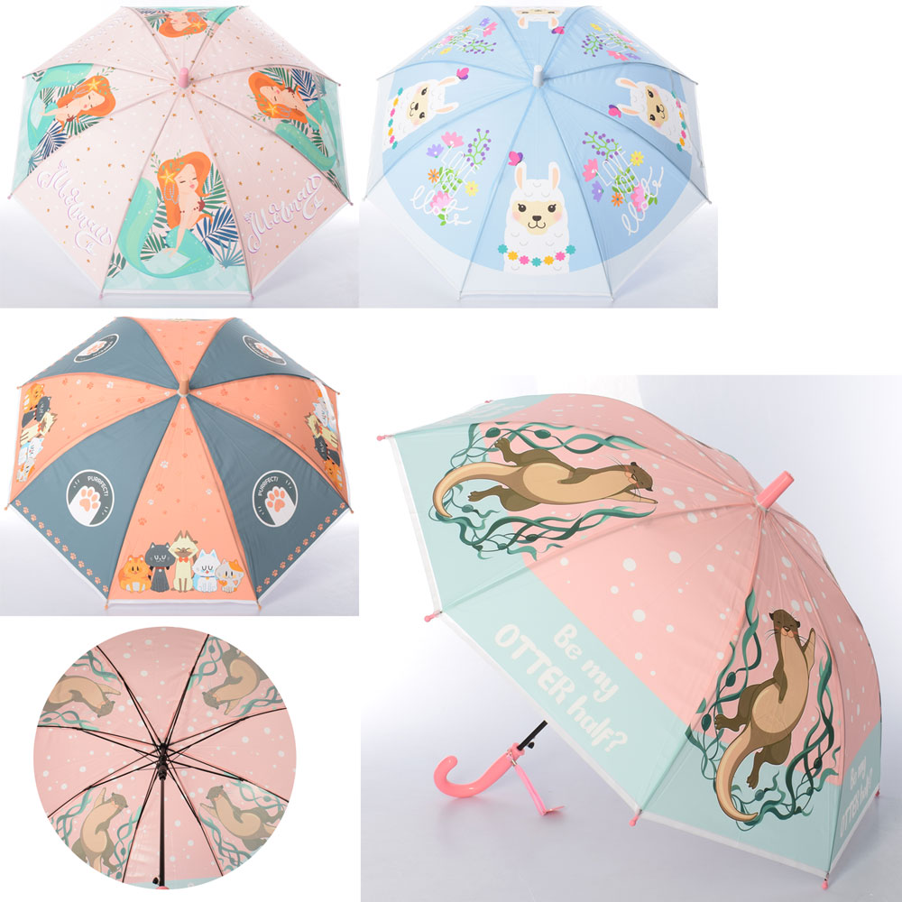 Парасолька дитяча MK 4621 (30шт) довж66см, тростина61см, диам.83см, спиця48см, клейонка, 4види, в па