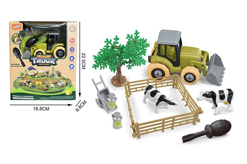 Ігровий набір арт. 8836 (60шт/2) трактор,інструменти,аксесуари у короб.18,8*8,8*22,5см