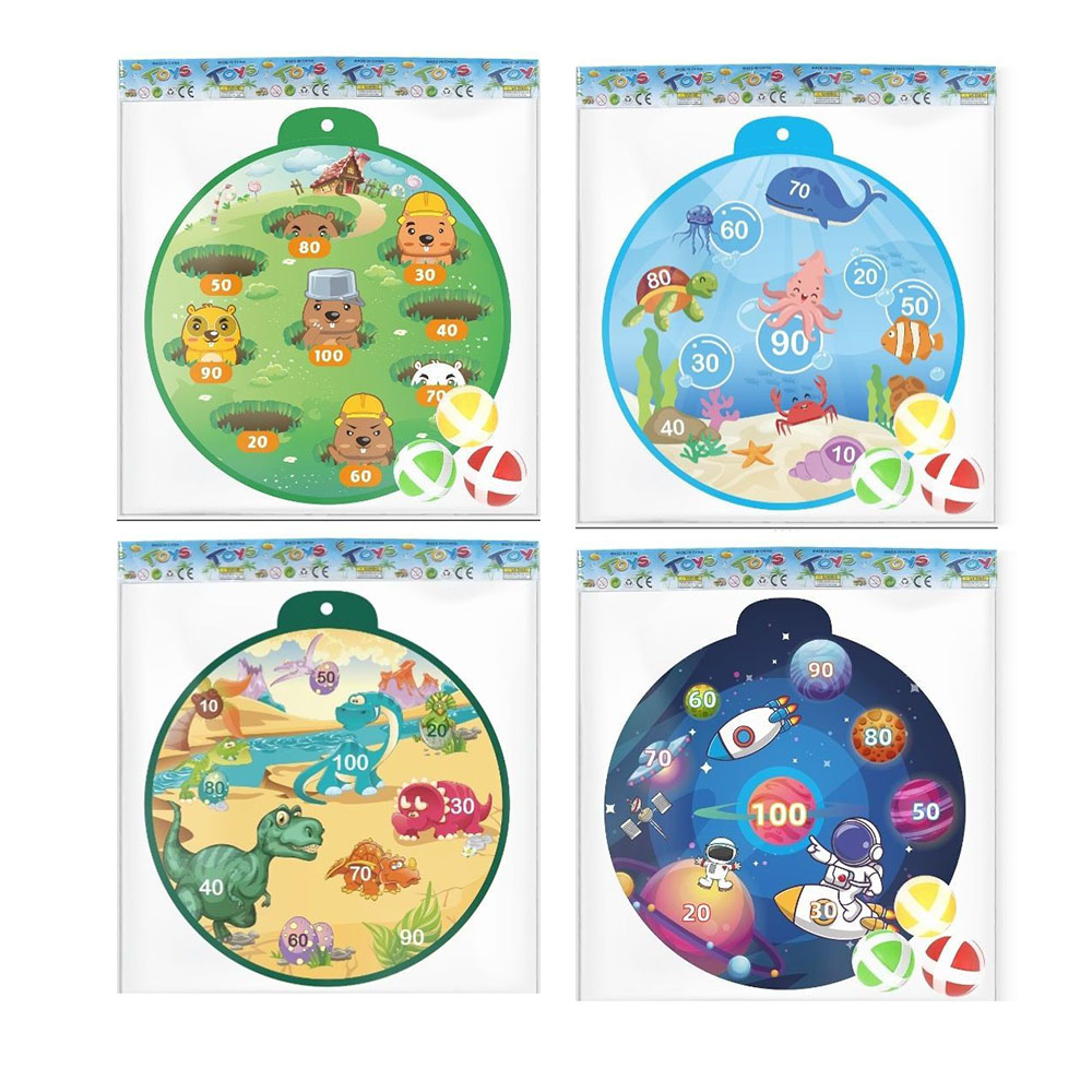 Дартс MR 1328 (72 шт) на липучці, 36см, 3 м'ячі 3,5см, 4 види, у пакеті