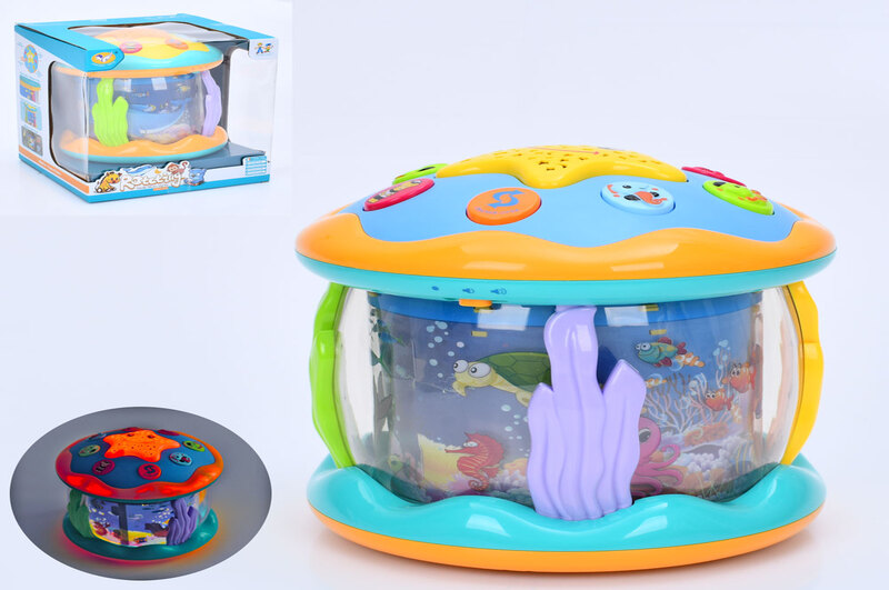 Нічник 855-163A (24шт) 17см, проектор, музика, світло, на бат-ці, 2 кольори, в кор-ці, 17,5-17,5-19,