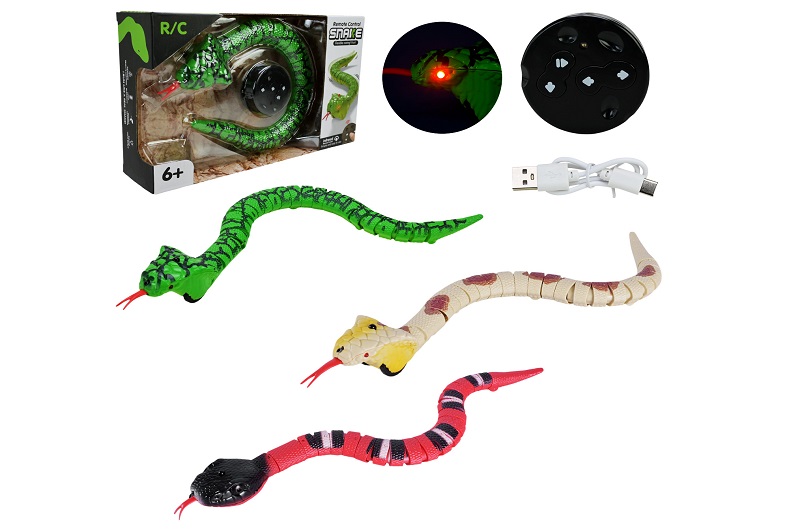 Іграшка інтерактивна змія арт. 218B-6B/7A/7B, на р/к, 3 види мікс, короб.15,2*6,2*25,5см.