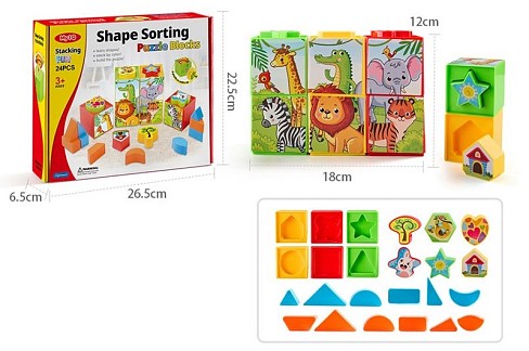 Кубики-сортер 012 тваринки/фігури 24дет.в кор.26,5*6,5*22,5 /48/