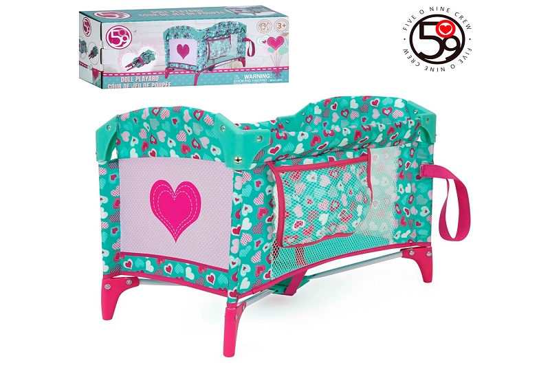 Манеж T760057 (6шт) для ляльки, д42-ш28-в32см, 2 кишені, 2 сторони-сітки, складний, метал+пластик, в