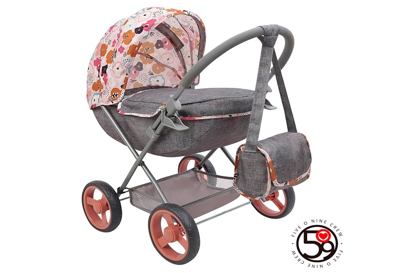 Коляска T725038 (6шт) для ляльки, класика, д54-ш38-в58см, ручка EVA, люлька 49-26см, сумка, метал, в
