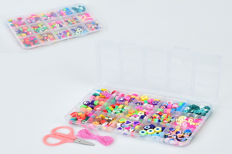 Бісер 220 (48шт) намистини, ножиці, у пеналі, 17-10-2см