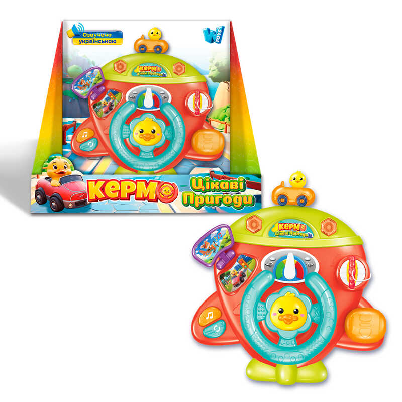 Музичне кермо 61847 (48/2) WToys", ОЗВУЧ УКР МОВОЮ,підсвіч.,звуки,вірш,3казки,6пісень,лямки на липу"
