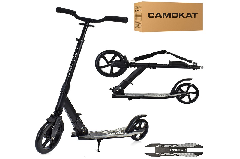 Самокат SR 2-079-B (1шт) дорослий, алюм., кол.2шт.ПУ230-200мм, кермо90-101см., підніжка, аморт.,підс