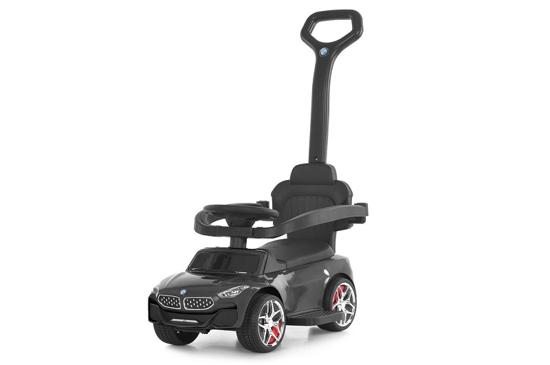 Каталка-толокар M 6253EL-2 (1шт) бат.ручка, муз, світло, шкіра, підсклянник, MP3, BLUETOOTH, чорний