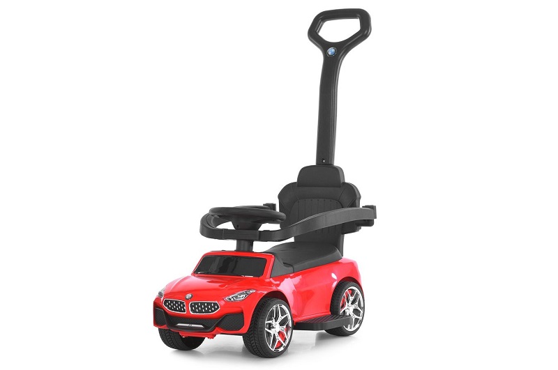 Каталка-толокар M 6253EL-3 (1шт) бат.ручка, муз, світло, шкіра, підсклянник, MP3, BLUETOOTH, червони