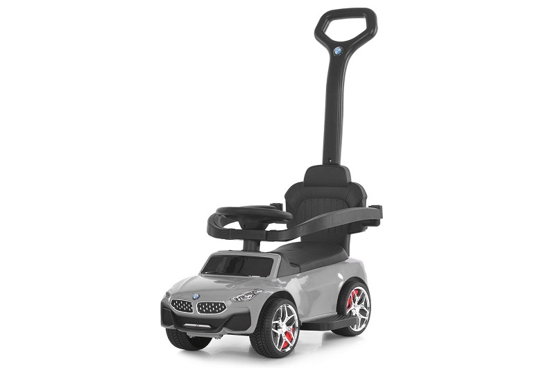 Каталка-толокар M 6253EL-11 (1шт) бат.ручка, муз, світло, шкіра, підсклянник, MP3, BLUETOOTH, сірий