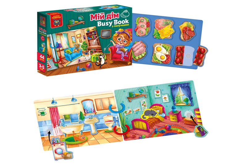 Гра розвиваюча Vladi Toys з липучками. Бізі бук. Мій дім" VT1310-08"