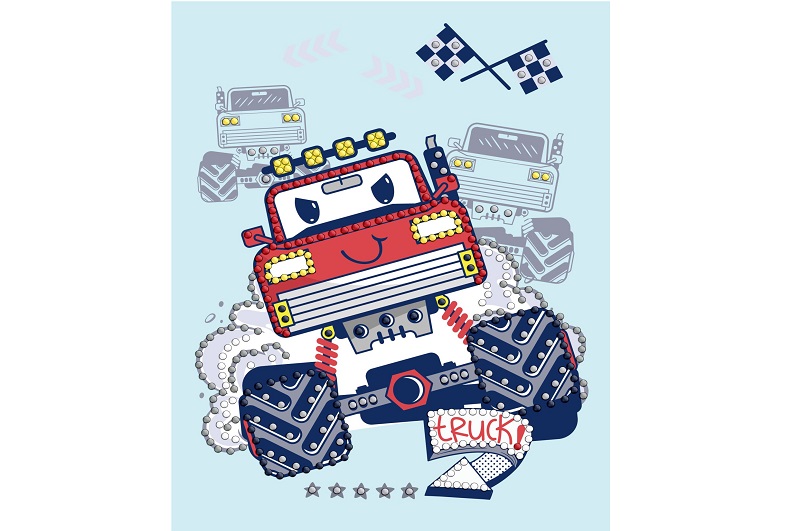 Набір з алмазною мозаїкою (вибірковою) Червона машинка" 15x20см  AMV1226"