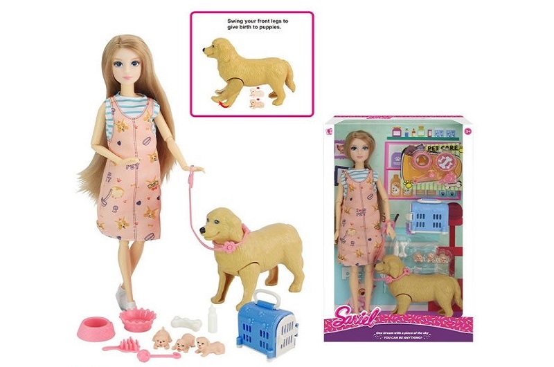 Лялька Sariel 29см 92023-A з песиком і новонародженими цуценятами кор.32*6*21 /96/
