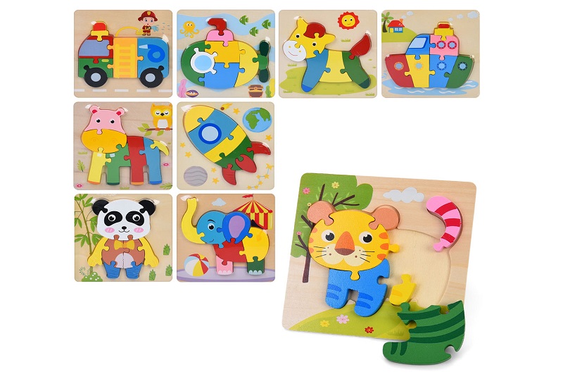 Дерев'яна іграшка Пазли MD 0761 (50шт) мікс видів, у пакеті, 15-15-0,5см