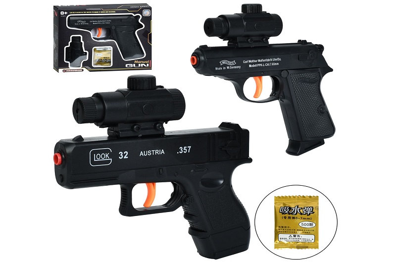 Пістолет 777B (72шт) 15см, водяні кулі, 2 види, в кор-ці, 18,5-14,5-3,5см