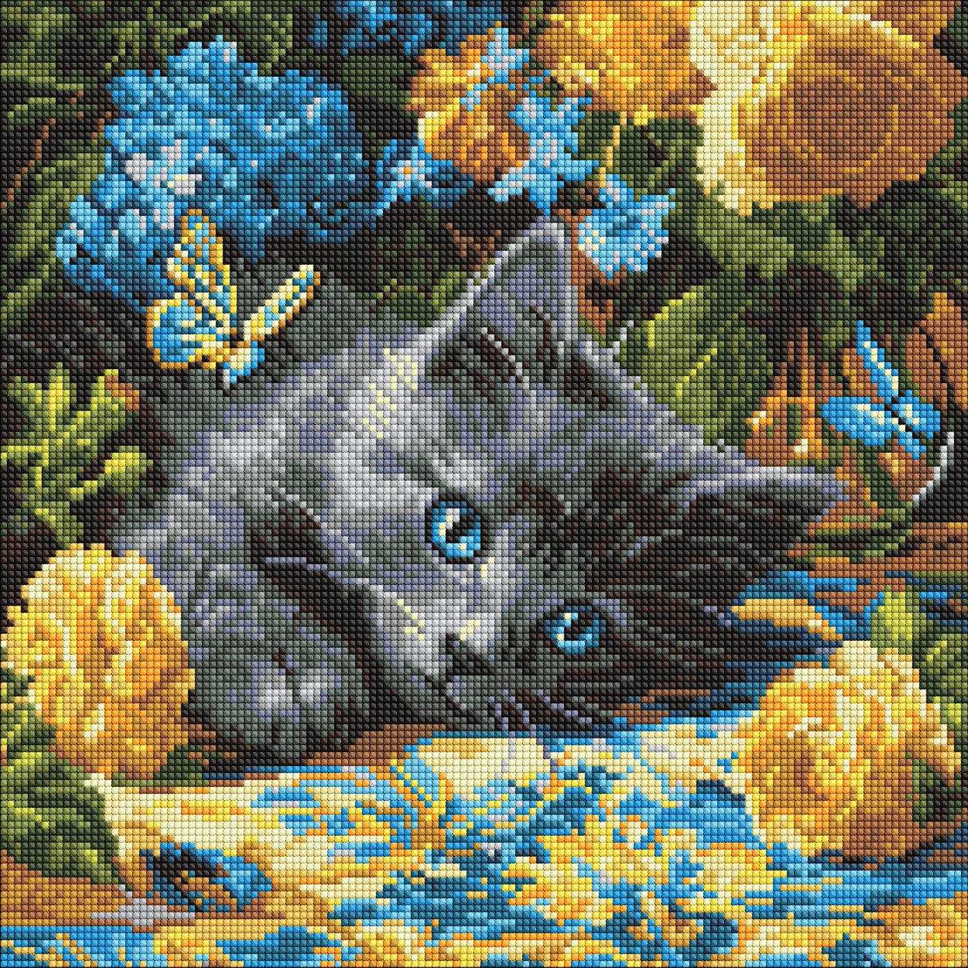 Набір з алмазною мозаїкою Кошеня блакитнооке" 40х40см  AMO8340"