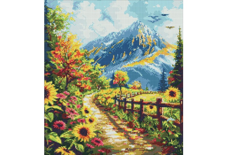 Набір з алмазною мозаїкою Дім під горою" 40х50см  AMO20244"