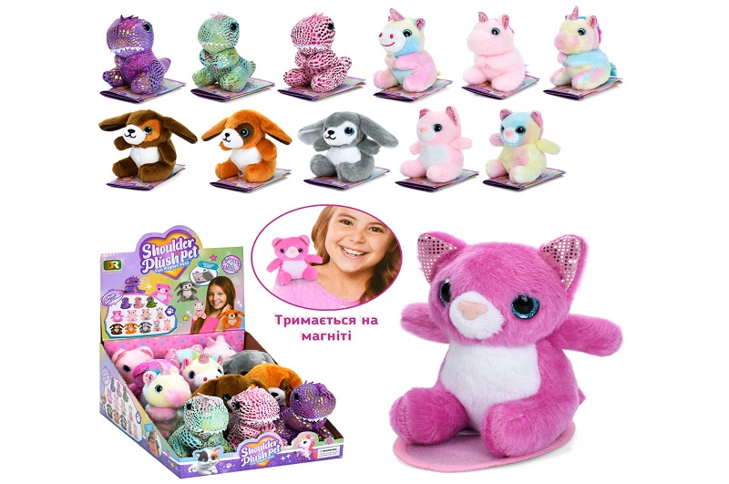 М'яка іграшка DR5134 УПАК12шт(72шт) тварина/динозавр, 9см, магніт підстав, на листі,12шт(мікс вид) в