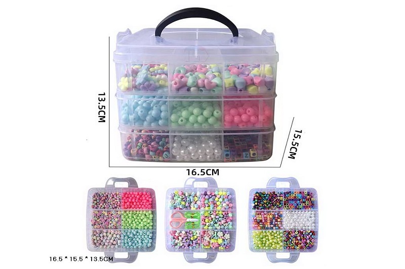 Бісер арт. 330-148 (48шт) триповерховий бокс, бісер, намистини, бокс 13,5*16,5*15,5см