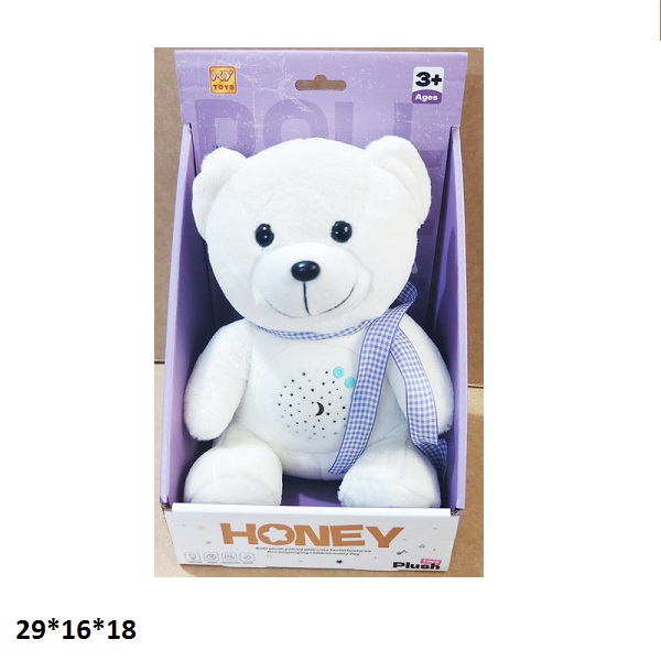 Нічник K432-2 ведмедик м'як.батар.муз.світ.проектор.кор.29*16*18 /32/